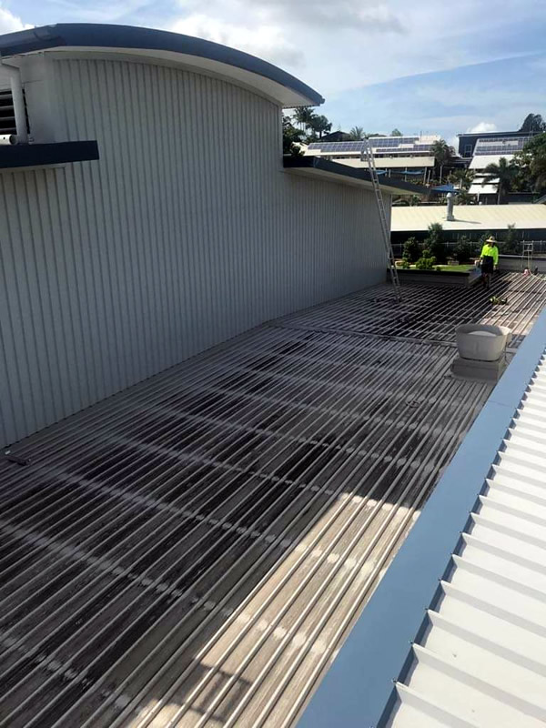 Commercial Building Roof Cleaning Before